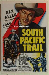 g927 SOUTH PACIFIC TRAIL one-sheet movie poster '52 Rex Allen, Estelita