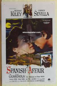 g930 SPANISH AFFAIR one-sheet movie poster '57 Richard Kiley, Sevilla