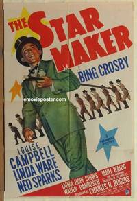 g948 STAR MAKER one-sheet movie poster '39 Bing Crosby musical!