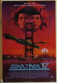 g951 STAR TREK 4 one-sheet movie poster '86 Nimoy, Shatner, Bob Peak art!