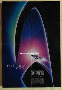 g952 STAR TREK: GENERATIONS adv one-sheet movie poster '94 Stewart, Shatner