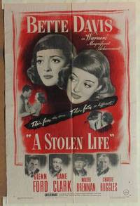 g963 STOLEN LIFE one-sheet movie poster '46 Bette Davis, Glenn Ford