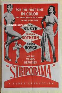 g975 STRIPORAMA one-sheet movie poster '53 exotic stripper Lili St. Cyr!