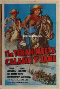 h051 TEXAN MEETS CALAMITY JANE one-sheet movie poster '50 Evelyn Ankers