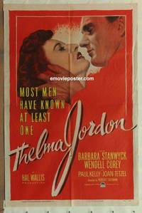 h063 THELMA JORDON one-sheet movie poster '50 striking image and design!