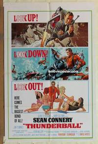 h084 THUNDERBALL one-sheet movie poster '65 Sean Connery as James Bond!