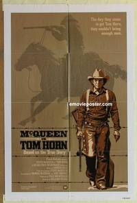 h105 TOM HORN int'l one-sheet movie poster '80 McQueen, cool added artwork!