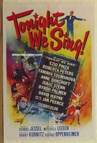 h109 TONIGHT WE SING one-sheet movie poster '53 Ezio Pinza, Peters