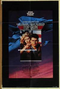 h112 TOP GUN one-sheet movie poster '86 Tom Cruise, Navy fighter jets!