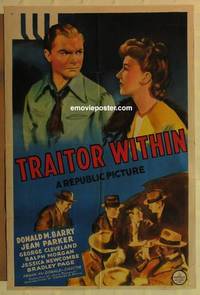 h124 TRAITOR WITHIN one-sheet movie poster '42 Don Red Barry, Jean Parker