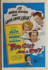 h140 TWO GALS & A GUY one-sheet movie poster '51 Robert Alda