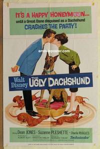 h147 UGLY DACHSHUND one-sheet movie poster '66 Walt Disney, Dean Jones