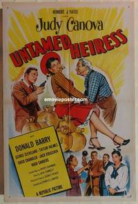 h162 UNTAMED HEIRESS one-sheet movie poster '54 Judy Canova, Red Barry