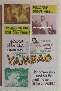 h282 YAMBAO one-sheet movie poster '56 sexy Ninon Sevilla w/Devil's Fire!