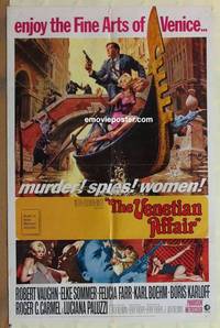 h176 VENETIAN AFFAIR one-sheet movie poster '67 Robert Vaughn, Karloff