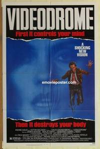 h183 VIDEODROME one-sheet movie poster '83 David Cronenberg, sci-fi!