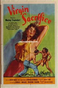 h195 VIRGIN SACRIFICE one-sheet movie poster '59 classic sexy image!
