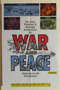 h209 WAR & PEACE one-sheet movie poster R63 Audrey Hepburn, Fonda