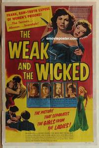 h220 WEAK & THE WICKED one-sheet movie poster '54 badgirl Diana Dors!