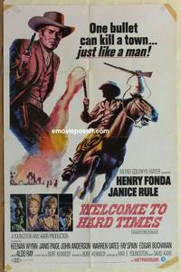 h221 WELCOME TO HARD TIMES one-sheet movie poster '67 Henry Fonda western!