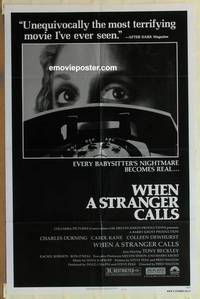 h228 WHEN A STRANGER CALLS one-sheet movie poster '79 sitter's nightmare!