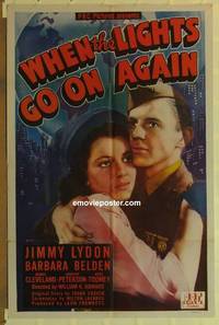 h229 WHEN THE LIGHTS GO ON AGAIN one-sheet movie poster '44 Lydon, Belden