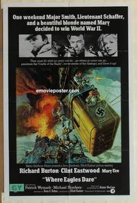 h232 WHERE EAGLES DARE int'l one-sheet movie poster '68 Eastwood, Burton
