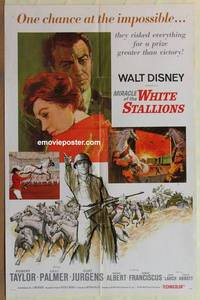 g474 MIRACLE OF THE WHITE STALLIONS one-sheet movie poster '63 Rob Taylor