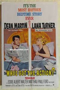 h238 WHO'S GOT THE ACTION one-sheet movie poster '62 Martin, Lana Turner