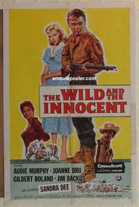 h241 WILD & THE INNOCENT one-sheet movie poster '59 Audie Murphy, Dru