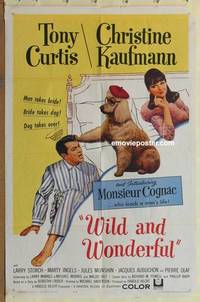 h242 WILD & WONDERFUL one-sheet movie poster '64 Tony Curtis, Kaufmann