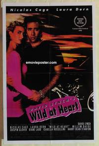 h243 WILD AT HEART one-sheet movie poster '90 David Lynch, Nicolas Cage