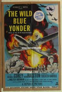 h244 WILD BLUE YONDER one-sheet movie poster '51 cool B-29 bomber image!