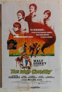 h247 WILD COUNTRY one-sheet movie poster '71 Walt Disney pioneers!