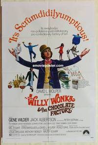 h258 WILLY WONKA & THE CHOCOLATE FACTORY one-sheet movie poster '71 Wilder