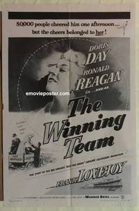 h260 WINNING TEAM one-sheet movie poster R57 Reagan, baseball biography!