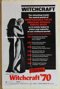 h262 WITCHCRAFT '70 one-sheet movie poster '70 Italian horror documentary!