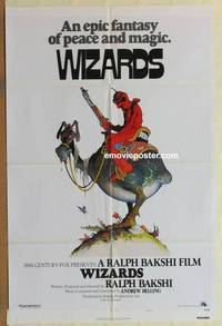 h264 WIZARDS one-sheet movie poster '77 Ralph Bakshi, William Stout art!