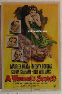 h267 WOMAN'S SECRET one-sheet movie poster '49 Maureen O'Hara, Douglas
