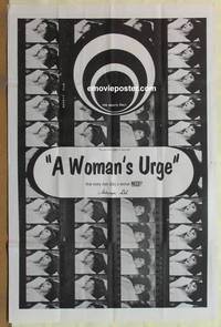 h269 WOMAN'S URGE one-sheet movie poster '65 how many men does she need?