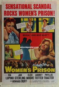 h271 WOMEN'S PRISON one-sheet movie poster '54 super sexy Cleo Moore!