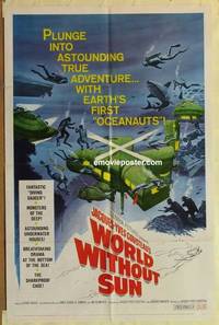 h274 WORLD WITHOUT SUN one-sheet movie poster '65 Jacques-Yves Cousteau