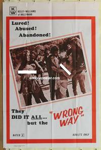 h279 WRONG WAY one-sheet movie poster '72 lured, abused & abandoned!