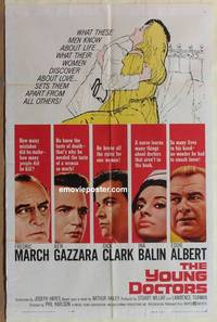 h289 YOUNG DOCTORS one-sheet movie poster '61 Fredric March, Gazzara