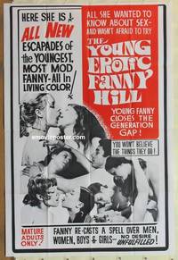 h290 YOUNG EROTIC FANNY HILL one-sheet movie poster '70 she wasn't afraid!