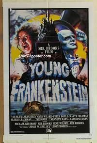 h291 YOUNG FRANKENSTEIN one-sheet movie poster '74 Mel Brooks, Gene Wilder