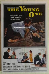 h295 YOUNG ONE one-sheet movie poster '61 Zachary Scott, Luis Bunuel