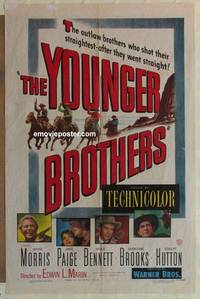 h299 YOUNGER BROTHERS one-sheet movie poster '49 Wayne Morris, Paige