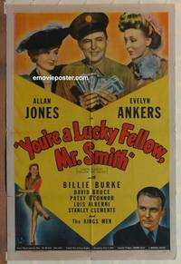 h300 YOU'RE A LUCKY FELLOW, MR SMITH one-sheet movie poster '43 Ankers