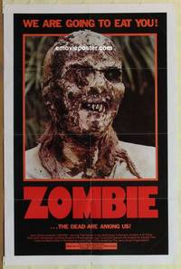 h302 ZOMBIE one-sheet movie poster '79 classic Lucio Fulci horror!